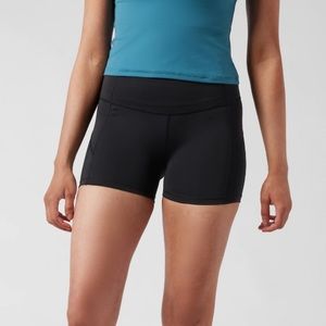 Athleta Ultimate 3” Shortie (black high rise workout short)